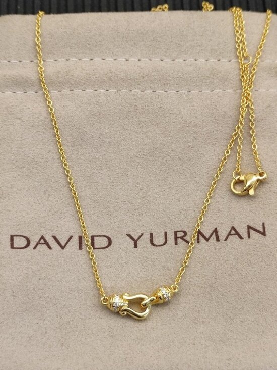 David Yurman💯 Jewelry - Women's David Yurman Gold Necklace with Sparkling Accents